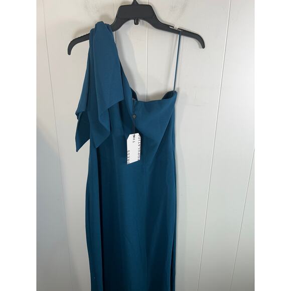 NEW! Dress the Population Georgina One-Shoulder Maxi Dress in Peacock blue XXL - Picture 4 of 12